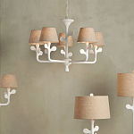 Настольная лампа с белым каркасом и тканевым абажуром Natural Stems варинант исполнения - 5 | Loft Concept в Ростове-на-Дону