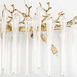 Люстра подвесная прямоугольная с бронзовыми акцентами и прозрачными стеклянными каплями Droplet Chandelier варинант исполнения - 5 | Loft Concept в Ростове-на-Дону