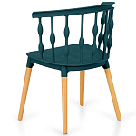 Пластиковый стул на ножках из массива бука Ferret Spiral Green варинант исполнения - 6 | Loft Concept в Ростове-на-Дону