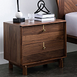 Прикроватный деревянный столик с ящиками Moon Walnut Furniture варинант исполнения - 1 | Loft Concept в Ростове-на-Дону