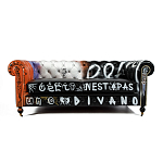 Диван Честерфильд граффити graffiti Orange Sofa натуральная кожа варинант исполнения - 3 | Loft Concept в Ростове-на-Дону