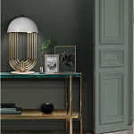 Консоль овальной формы золотая с полкой для хранения Craig варинант исполнения - 3 | Loft Concept в Ростове-на-Дону