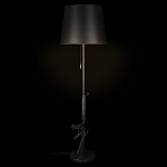 Торшер с черным абажуром и оригинальной ножкой в форме автомата Flos варинант исполнения - 1 | Loft Concept в Ростове-на-Дону