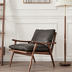 Кресло c каркасом из массива дерева и мягкой кожаной обивкой Walnut Armchair варинант исполнения - 11 | Loft Concept в Ростове-на-Дону