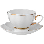 Чайный сервиз из фарфора со стразами на 6 персон 15 предметов Shine Porcelain варинант исполнения - 1 | Loft Concept в Ростове-на-Дону