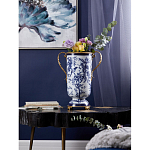 Ваза с бронзовыми ручками и синим цветочным узором Blue & White Ornament варинант исполнения - 5 | Loft Concept в Ростове-на-Дону