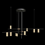 Люстра с 9-ю цилиндрическими плафонами цвета латунь TRIBES CHANDELIER варинант исполнения - 1 | Loft Concept в Ростове-на-Дону