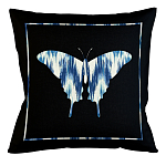 Подушка декоративная бабочка с синим узором Ikat Pattern варинант исполнения - 1 | Loft Concept в Ростове-на-Дону
