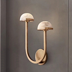 Бра с 2-мя мраморными плафонами на латунном корпусе Light Warm Light варинант исполнения - 3 | Loft Concept в Ростове-на-Дону