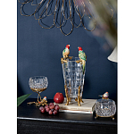 Ваза из прозрачного стекла с бронзовыми ножками и фигурками попугаев Eden Garden porcelain and bronze варинант исполнения - 2 | Loft Concept в Ростове-на-Дону