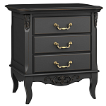 Тумба прикроватная черная из массива бука в стиле прованс Black Provence варинант исполнения - 2 | Loft Concept в Ростове-на-Дону