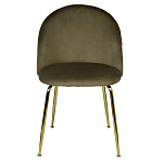 Стул велюровый хаки на золотистых металлических ножках Vendramin Chair варинант исполнения - 1 | Loft Concept в Ростове-на-Дону