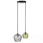 Подвесной светильник каскадный с 2-мя рельефными плафонами Cascade with Relief Lampshades варинант исполнения - 1 | Loft Concept в Ростове-на-Дону