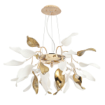 Люстра подвесная с белыми матовыми и золотыми глянцевыми листьями Wintery flovers варинант исполнения - 1 | Loft Concept в Ростове-на-Дону