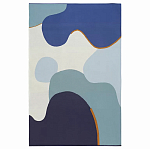 Плед из хлопка синего цвета с абстрактным принтом Elysian Flow Ocean варинант исполнения - 1 | Loft Concept в Ростове-на-Дону