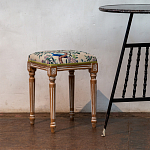 Банкетка одноместная из массива бука с цветочным принтом Beige Chinoiserie Garden Banquette варинант исполнения - 3 | Loft Concept в Ростове-на-Дону