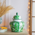 Ваза с зелёными листьями и крышкой Vase Green Leaves варинант исполнения - 3 | Loft Concept в Ростове-на-Дону