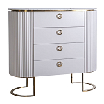 Комод белый овальный с мраморной столешницей Thoroughbass варинант исполнения - 1 | Loft Concept в Ростове-на-Дону