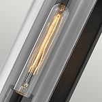 Настенный фонарь в индустриальном стиле с вытянутым цилиндрическим плафоном из прозрачного стекла и черным корпусом Hinkley варинант исполнения - 1 | Loft Concept в Ростове-на-Дону