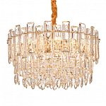 Круглая люстра с хрустальными подвесками на золотистом каркасе Gorgeous Crystal Light варинант исполнения - 3 | Loft Concept в Ростове-на-Дону