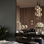 Настольная лампа черного цвета с круглым прозрачным стеклянным плафоном Virelia  варинант исполнения - 2 | Loft Concept в Ростове-на-Дону