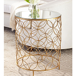 Приставной стол золотой с зеркальной столешницей Golden Symphony варинант исполнения - 2 | Loft Concept в Ростове-на-Дону