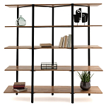 Стеллаж из массива дуба и стали Robson Rack Industrisal Metal Rust варинант исполнения - 3 | Loft Concept в Ростове-на-Дону