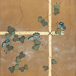 Обои ручная роспись Morning Glory Original colourway on gold metallic silk варинант исполнения - 1 | Loft Concept в Ростове-на-Дону