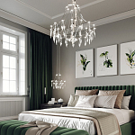 Люстра подвесная из металла с хрустальными подвесками прозрачного цвета Quasar 41 варинант исполнения - 13 | Loft Concept в Ростове-на-Дону