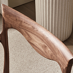 Стул деревянный с мягким сиденьем из коричневой натуральной кожи Moon Walnut Furniture варинант исполнения - 6 | Loft Concept в Ростове-на-Дону