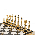 Шахматы из бронзы и натуральных камней Долерит и Мрамор с гравировкой Decorative Thematic Chess варинант исполнения - 3 | Loft Concept в Ростове-на-Дону