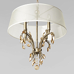 Люстра подвесная круглая с тканевым полупрозрачным абажуром и подвесками 4 лампы Gilded Elegance варинант исполнения - 4 | Loft Concept в Ростове-на-Дону
