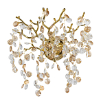 Бра золотого цвета с ветвями и прозрачными хрустальнымих подвесками Droplet Chandelier варинант исполнения - 1 | Loft Concept в Ростове-на-Дону