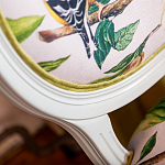 Стул светло-серый из натурального бука с изображением птиц и цветов Blooming Birds варинант исполнения - 4 | Loft Concept в Ростове-на-Дону