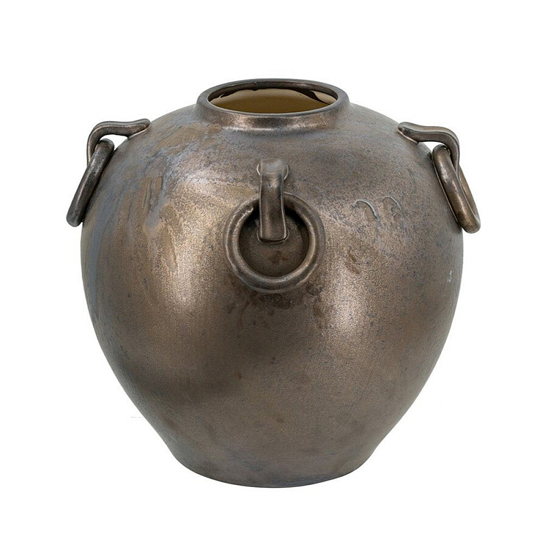 Ваза в виде старинного сосуда с кольцевыми ручками Warm Vessel Темная бронза в Ростове-на-Дону | Loft Concept 