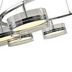 Люстра светодиодная с 8-ю прозрачными плафонами цилиндрической формы из акрила и стекла с пультом для регулировки света Glass Lamp Chromium варинант исполнения - 1 | Loft Concept в Ростове-на-Дону