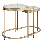 Комплект из 2-х приставных столиков на металлическом основании цвета латунь Ambassador варинант исполнения - 1 | Loft Concept в Ростове-на-Дону