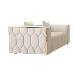 Диван двухместный  бежевый с золотым каркасом Bertrude варинант исполнения - 1 | Loft Concept в Ростове-на-Дону