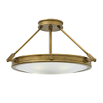 Потолочный светильник цвета латунь с плоским круглым плафоном Hinkley варинант исполнения - 1 | Loft Concept в Ростове-на-Дону