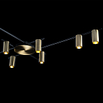 Потолочный светильник с 10-ю цилиндрическими плафонами цвета латунь TRIBES CHANDELIER варинант исполнения - 5 | Loft Concept в Ростове-на-Дону