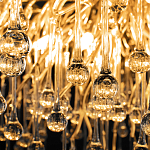 Люстра подвесная с прозрачными стеклянными подвесками в форме капель Диаметр 80 см Droplet Chandelier варинант исполнения - 17 | Loft Concept в Ростове-на-Дону