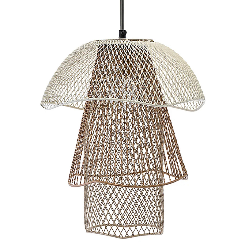   Beige Gold Mesh Tube Lampshade Hanging Lamp    -- | Loft Concept 