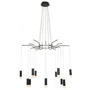 Wireflow LED Black Suspension lam 12 патронов