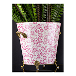 Кашпо из белого фарфора с розовым цветочным орнаментом Eden Garden варинант исполнения - 5 | Loft Concept в Ростове-на-Дону