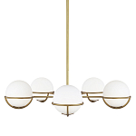 Люстра с 5-ю белыми шарообразными плафонами в сферические каркасах Feiss варинант исполнения - 1 | Loft Concept в Ростове-на-Дону