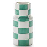 Ваза из фаянса Brighter than the Stars с шахматным принтом бирюзового цвета  варинант исполнения - 1 | Loft Concept в Ростове-на-Дону