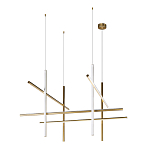 Люстра с 8-ю пересекающимися цилиндрическими плафонами на тонких тросах Trumpet tube варинант исполнения - 2 | Loft Concept в Ростове-на-Дону