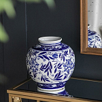 Ваза округлой формы с бело-синим цветочным орнаментом Blue & White Ornament  варинант исполнения - 5 | Loft Concept в Ростове-на-Дону