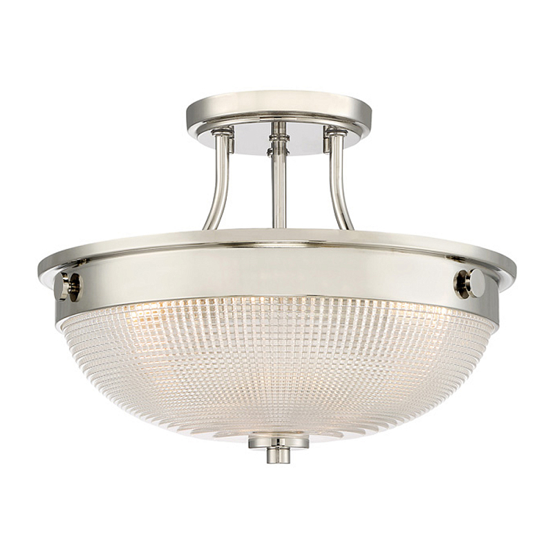 Потолочный светильник со стеклянным плафоном в виде купола Quoizel Серебряный Бронза Прозрачное Стекло Латунь в Ростове-на-Дону | Loft Concept 