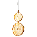  Подвесной светильник с плафонами из рельефного стекла Peony Glass Bronze Two варинант исполнения - 1 | Loft Concept в Ростове-на-Дону